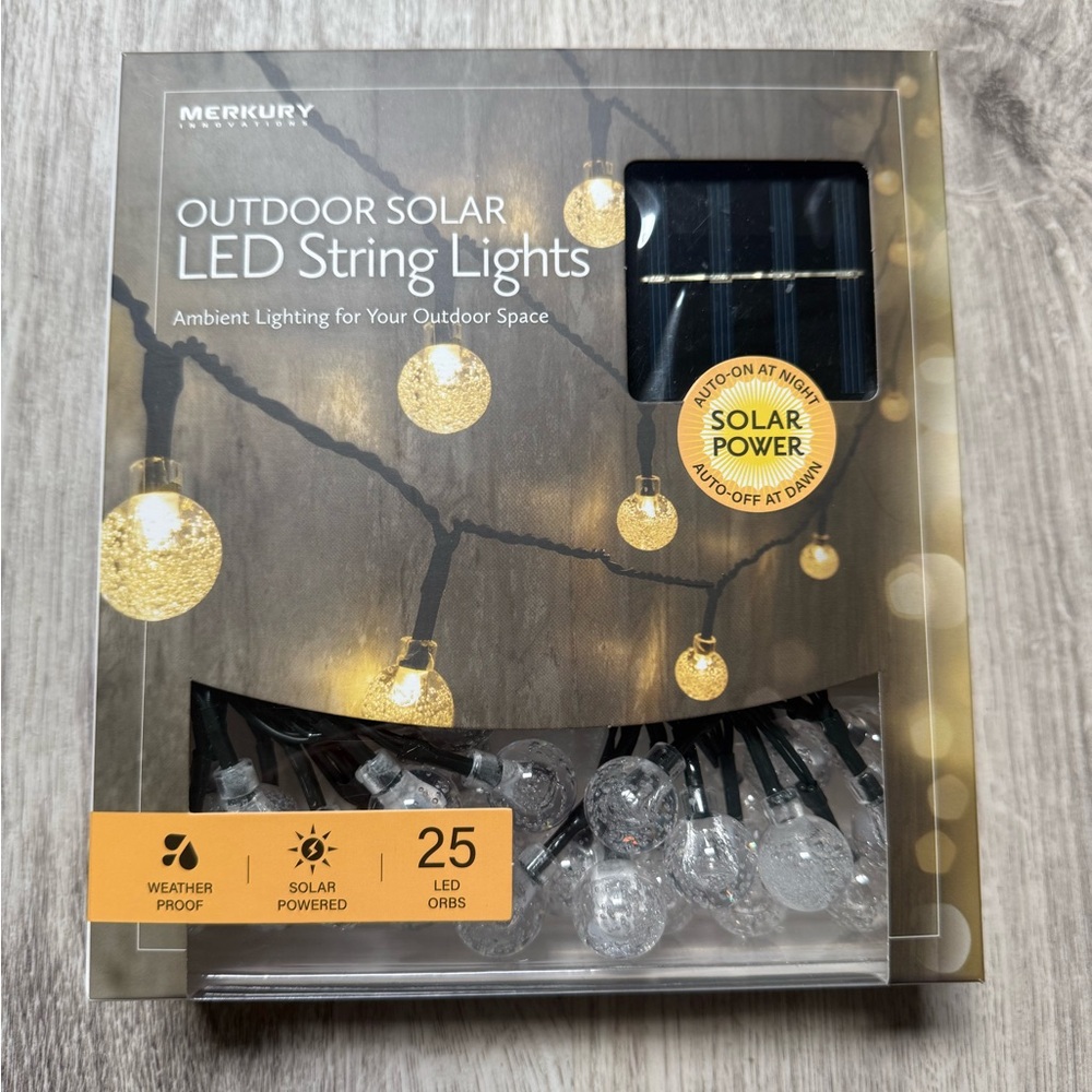 Outdoor Solar LED String Lights - Warm White